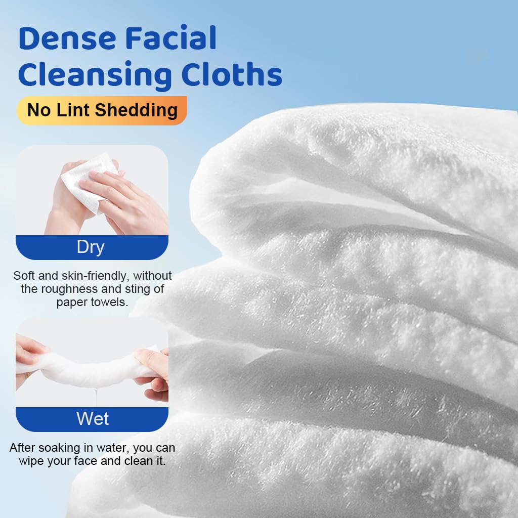 MAYCREATE Disposable Face Towel, 50 Count 100% Cotton Ultra-Soft Quick-Dry Facial Tissue, Gentle for Sensitive Dry Oily Skin, Facial Towels for Daily Cleansing Makeup Removal MAYCREATE Disposable Face Towel, 50 Count 100% Cotton Ultra-Soft Quick-Dry Facial Tissue, Gentle for Sensitive Dry Oily Skin, Facial Towels for Daily Cleansing Makeup Removal
